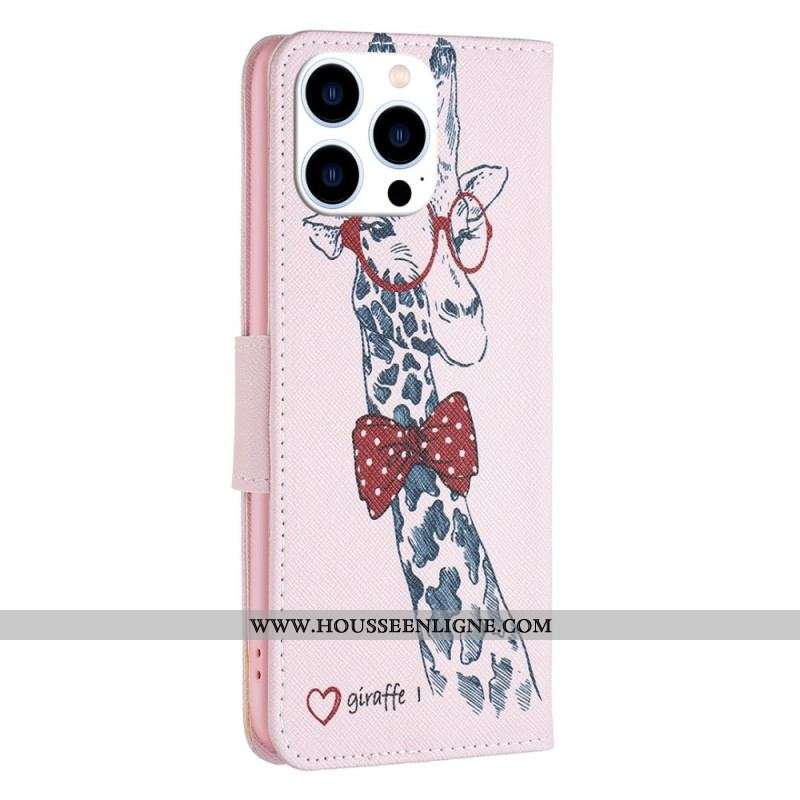 Housse iPhone 14 Pro Girafe Intello