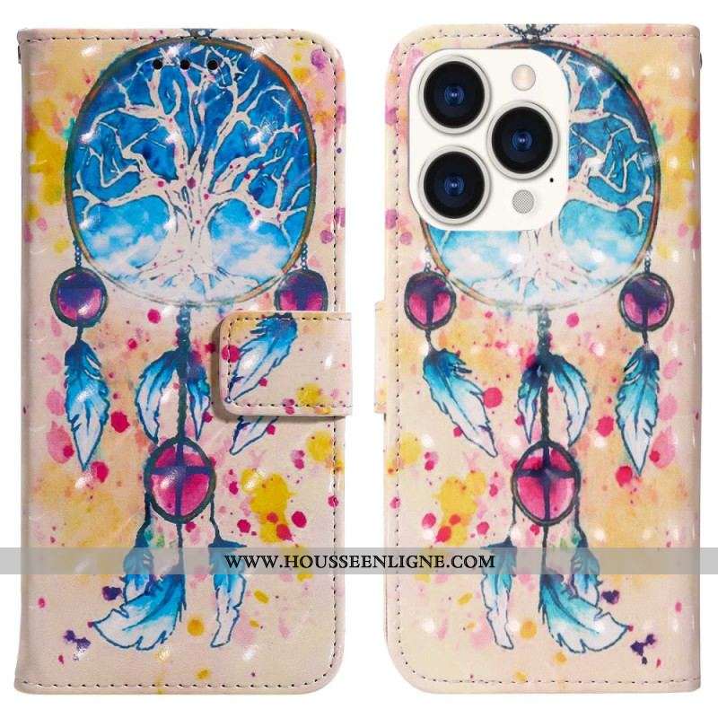 Housse iPhone 14 Pro Max Attrape Rêves Aquarelle