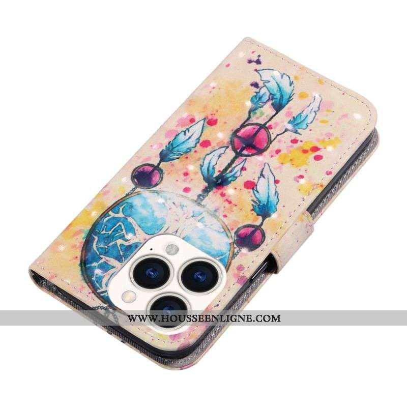 Housse iPhone 14 Pro Max Attrape Rêves Aquarelle