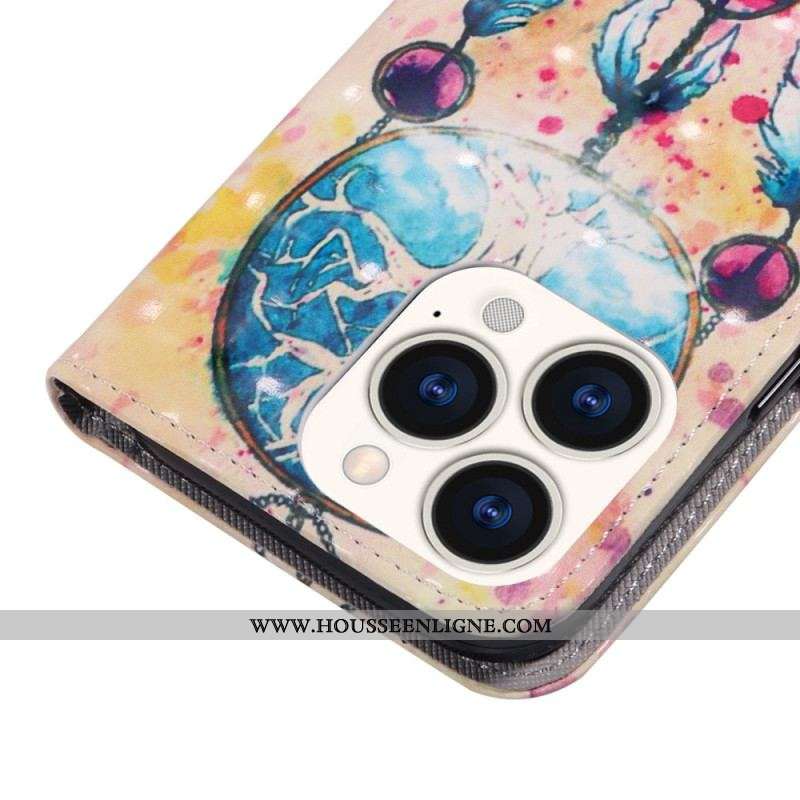 Housse iPhone 14 Pro Max Attrape Rêves Aquarelle