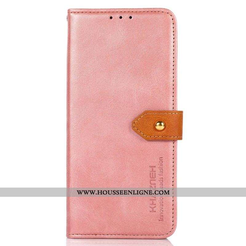 Housse iPhone 14 Pro Max Bicolore Fermoir Doré KHAZNEH