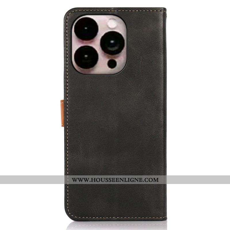 Housse iPhone 14 Pro Max Bicolore Fermoir Doré KHAZNEH
