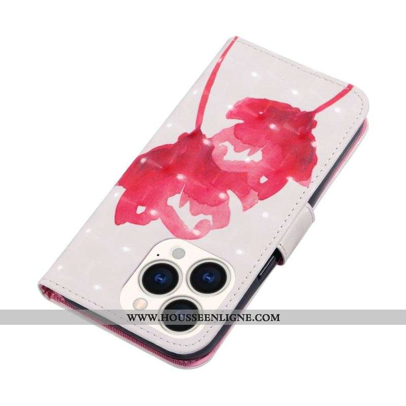 Housse iPhone 14 Pro Max Coquelicot Aquarelle