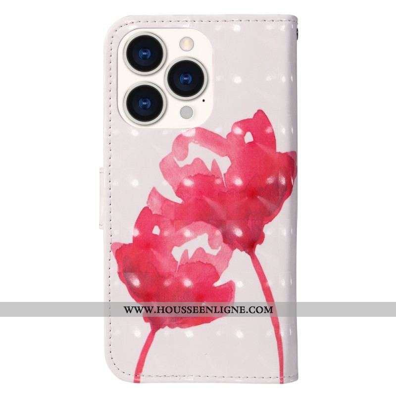Housse iPhone 14 Pro Max Coquelicot Aquarelle