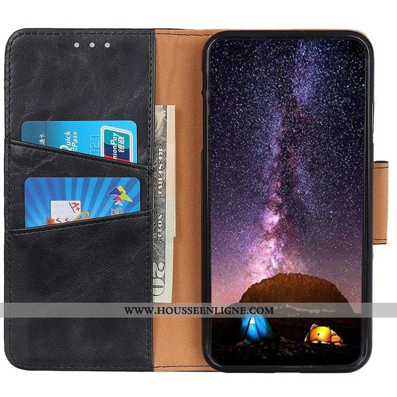 Housse iPhone 14 Pro Max Cuir Fendu Fermoir Réversible