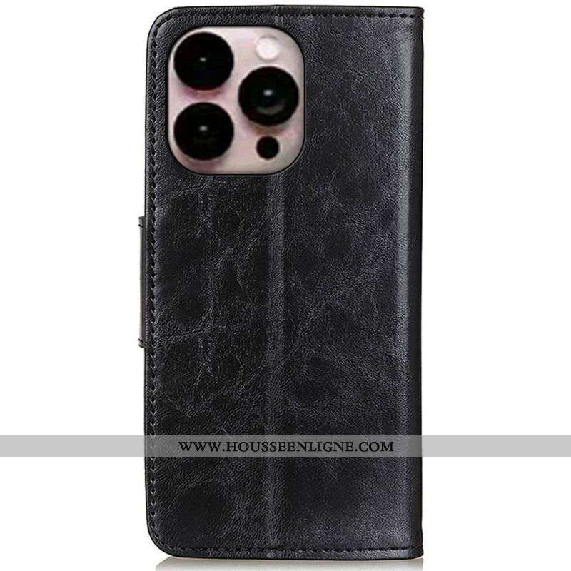 Housse iPhone 14 Pro Max Cuir Fendu Fermoir Réversible