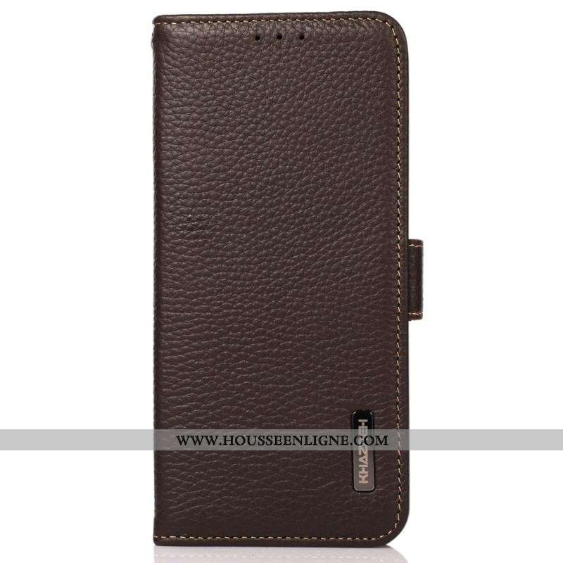 Housse iPhone 14 Pro Max Cuir Litchi KHAZNEH Protection RFID