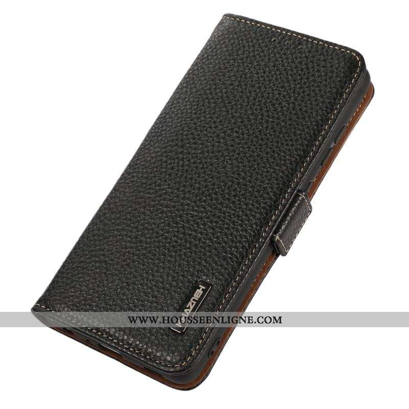 Housse iPhone 14 Pro Max Cuir Litchi KHAZNEH Protection RFID
