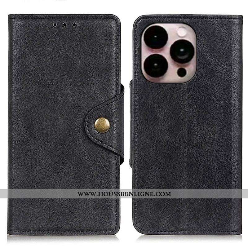 Housse iPhone 14 Pro Max Fermoir Bouton Magnétique