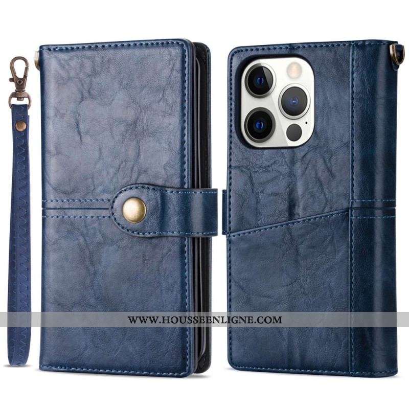 Housse iPhone 14 Pro Max Multi-Fonctionnelle Vintage