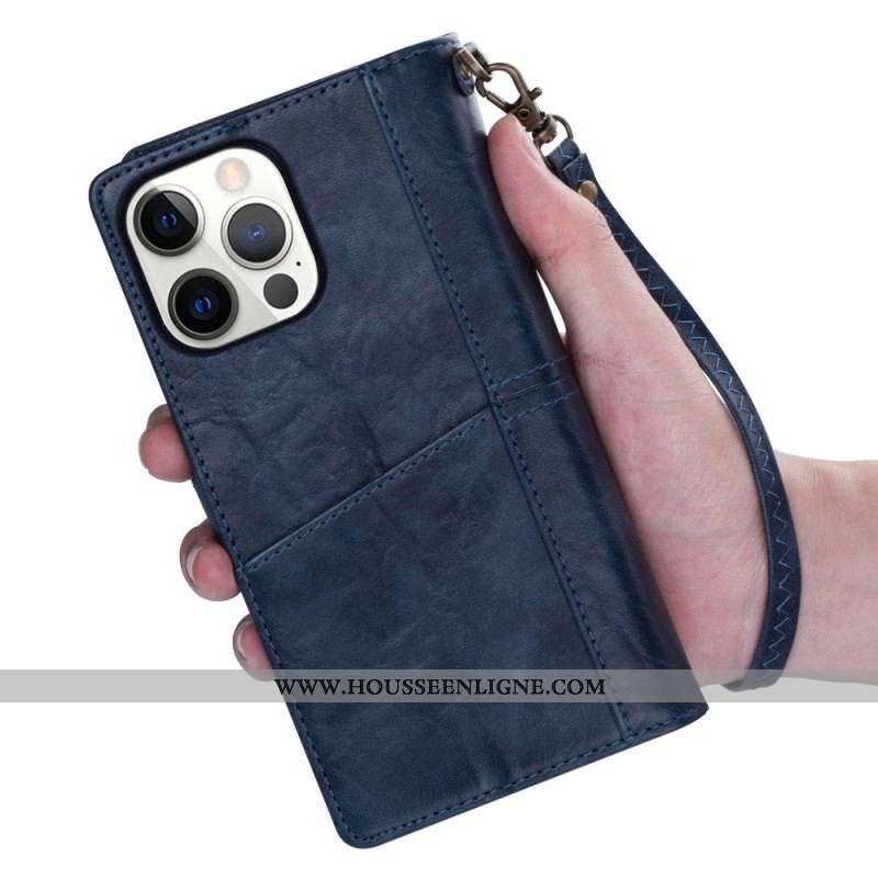 Housse iPhone 14 Pro Max Multi-Fonctionnelle Vintage
