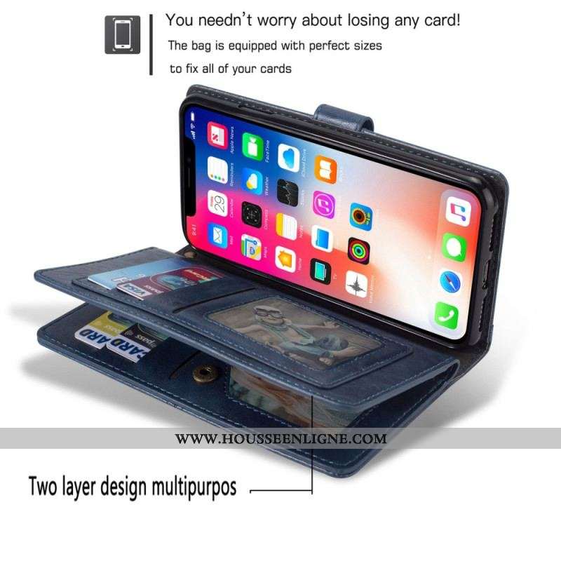 Housse iPhone 14 Pro Max Multi-Fonctionnelle Vintage