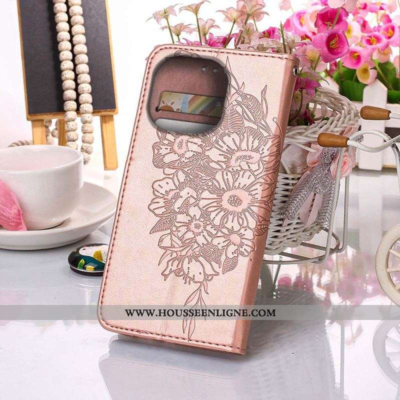Housse iPhone 14 Pro Max Papillon Baroque à Lanière