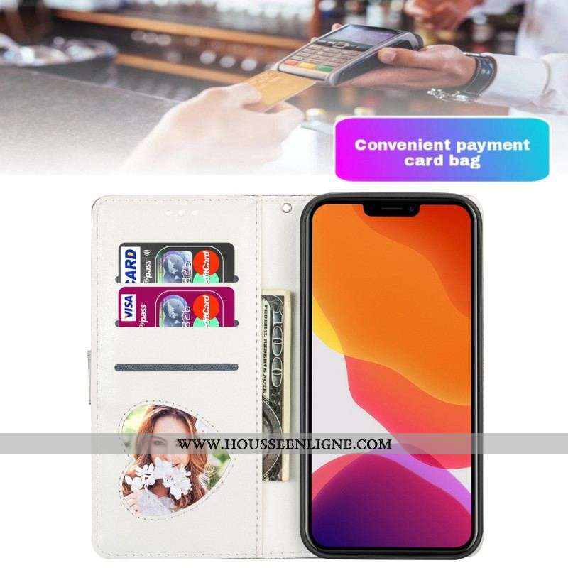 Housse iPhone 14 Pro Max Portefeuille à Paillettes