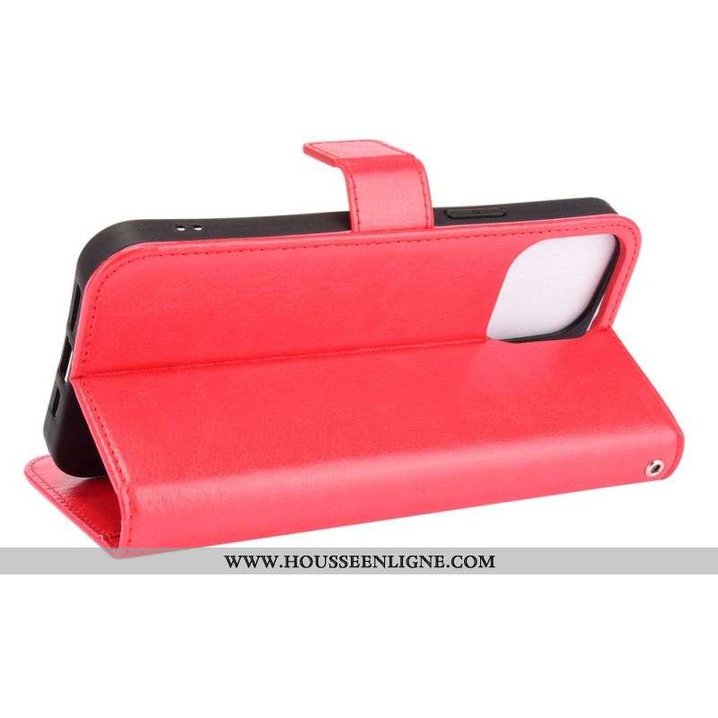 Housse iPhone 14 Pro Max Simili Cuir Flashy
