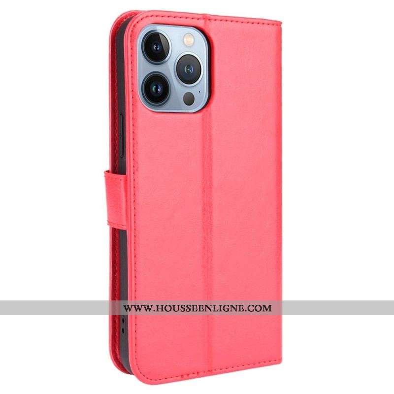 Housse iPhone 14 Pro Max Simili Cuir Flashy