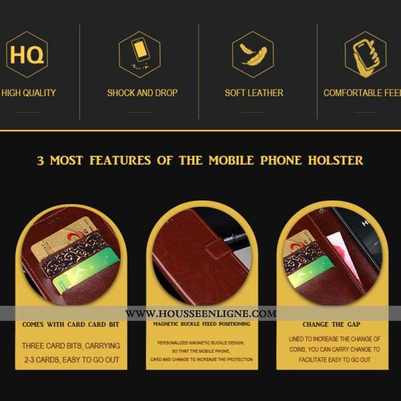 Housse iPhone 14 Pro Max Simili Cuir IDEWEI