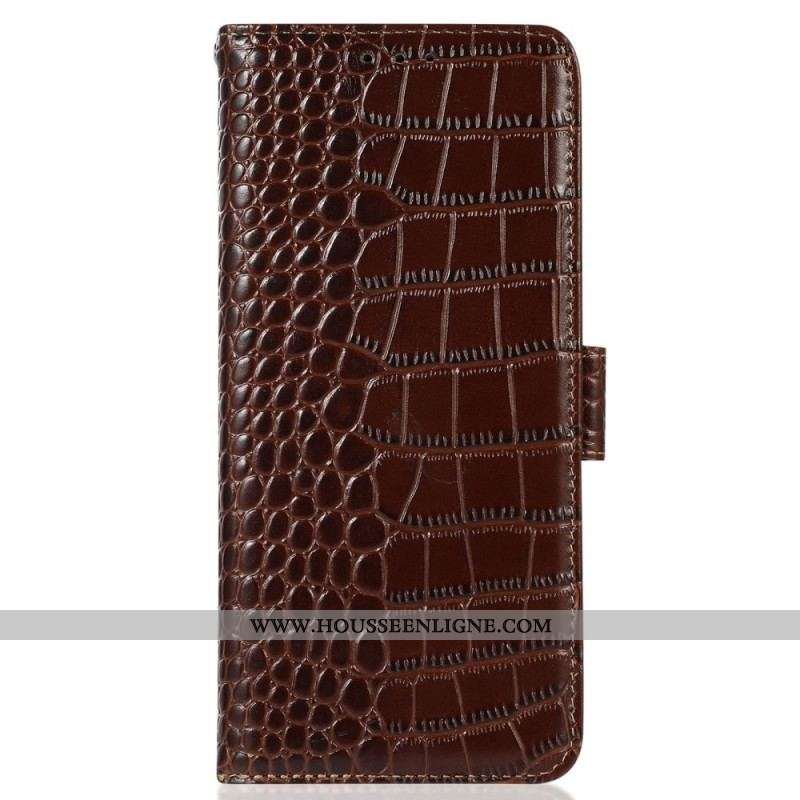 Housse iPhone 14 Pro Max Style Crocodile RFID