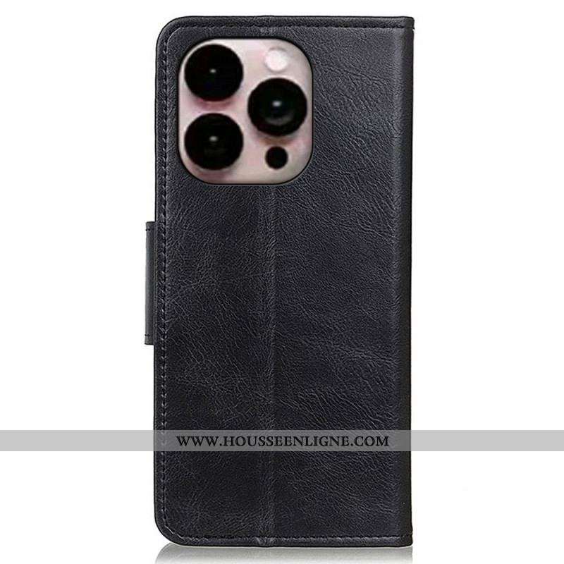 Housse iPhone 14 Pro Max Style Cuir Fermoir Réversible