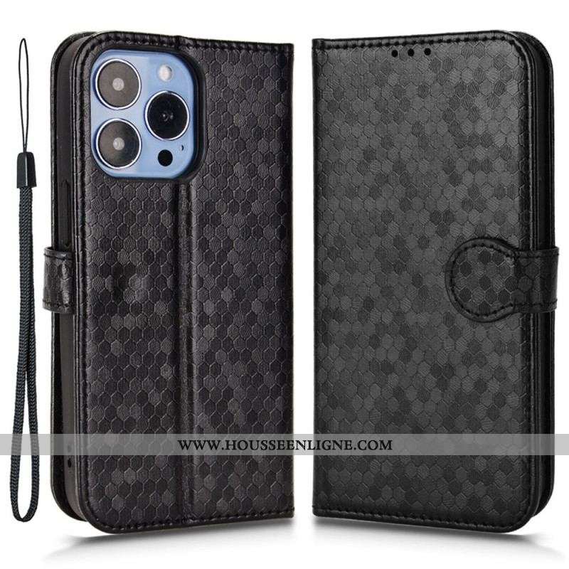 Housse iPhone 14 Pro Motif 3D à Lanière