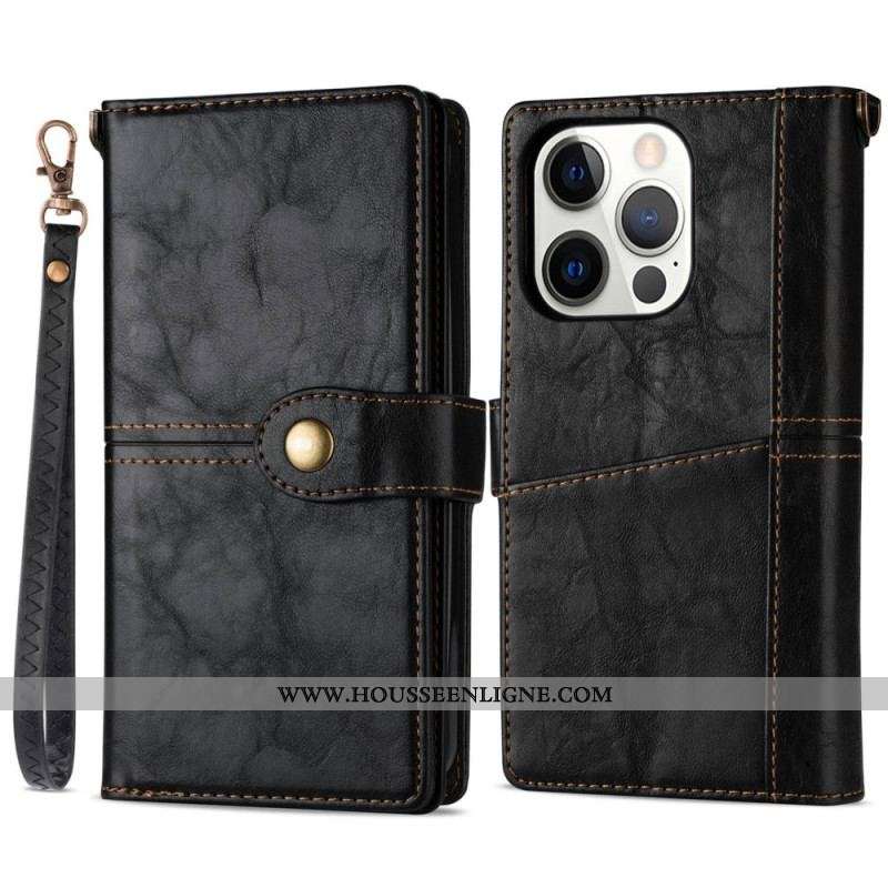 Housse iPhone 14 Pro Multi-Fonctionnelle Vintage