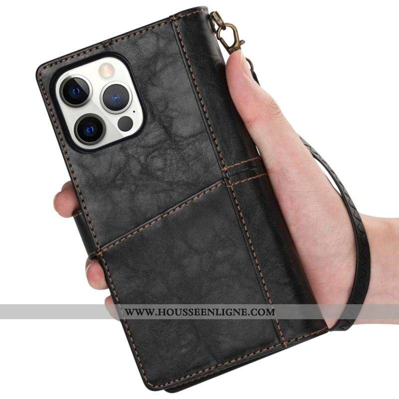 Housse iPhone 14 Pro Multi-Fonctionnelle Vintage
