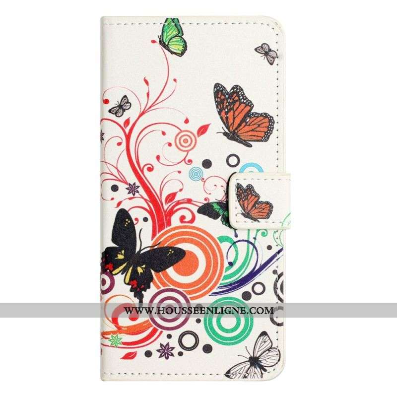 Housse iPhone 14 Pro Papillons Noirs et Blancs