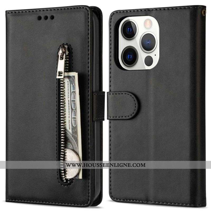 Housse iPhone 14 Pro Porte-Monnaie à Lanière