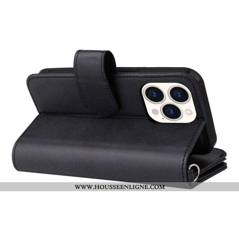 Housse iPhone 14 Pro Portefeuille avec Coque Détachable