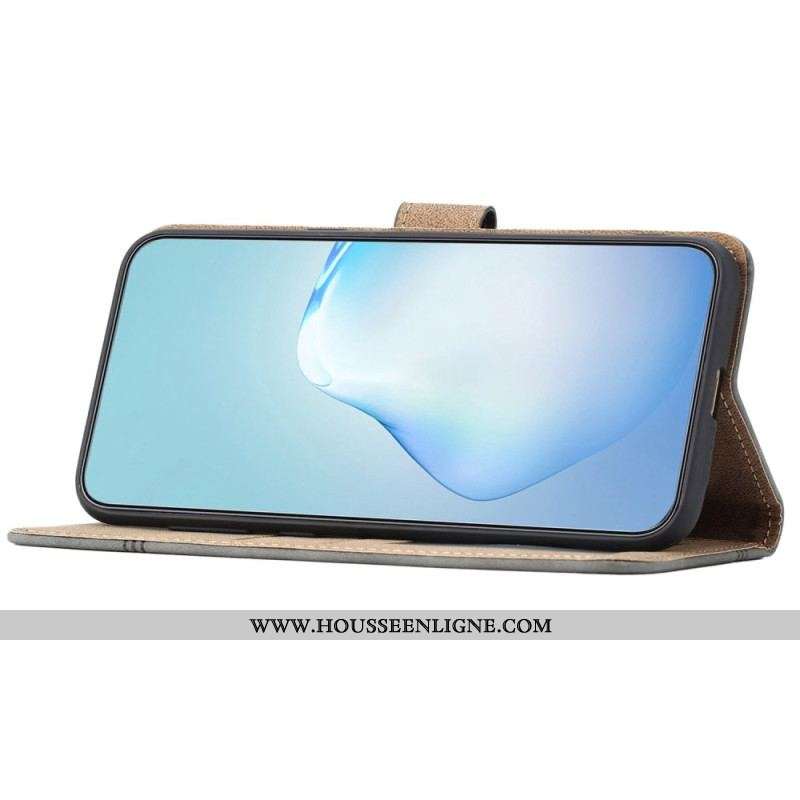 Housse iPhone 14 Pro Style Cuir Élégance à Lanière