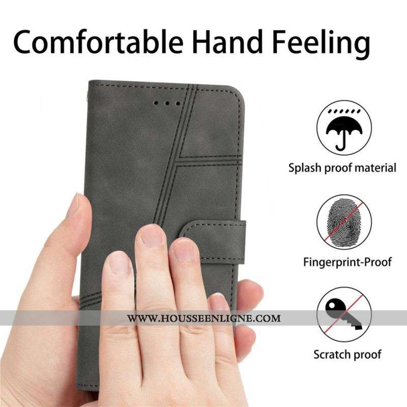 Housse iPhone 14 Pro Style Cuir Élégance à Lanière