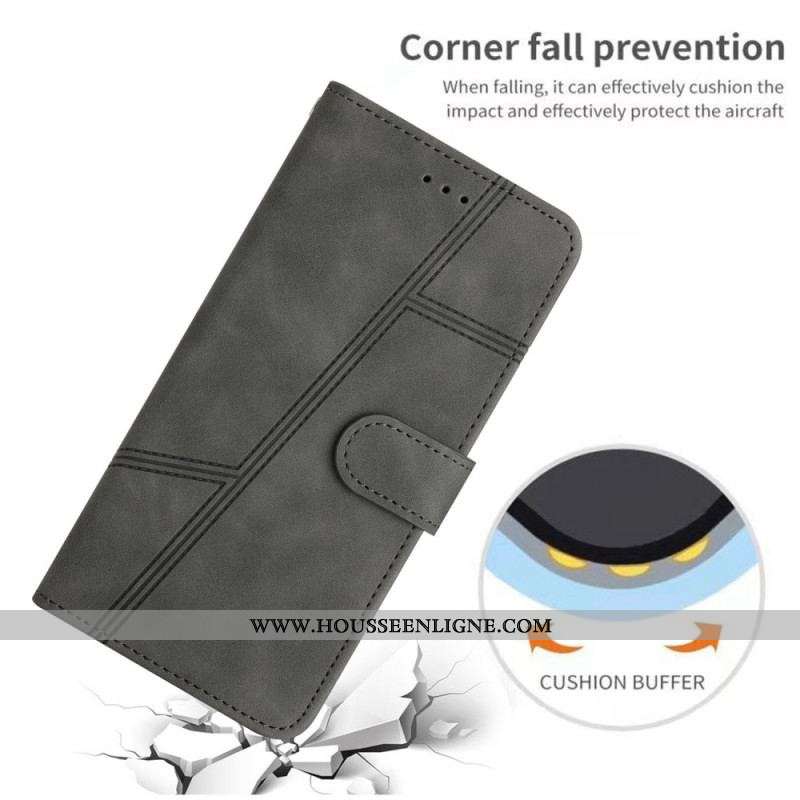 Housse iPhone 14 Pro Style Cuir Élégance à Lanière