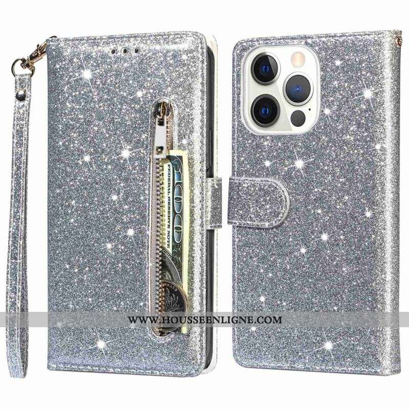 Housse iPhone 14 Pro Style Paillettes à Paillettes