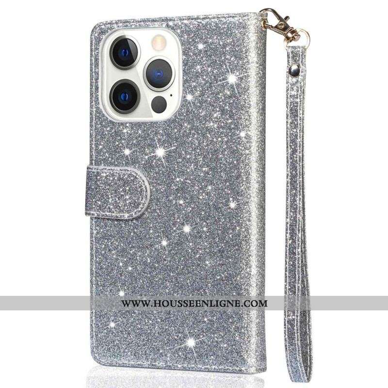 Housse iPhone 14 Pro Style Paillettes à Paillettes