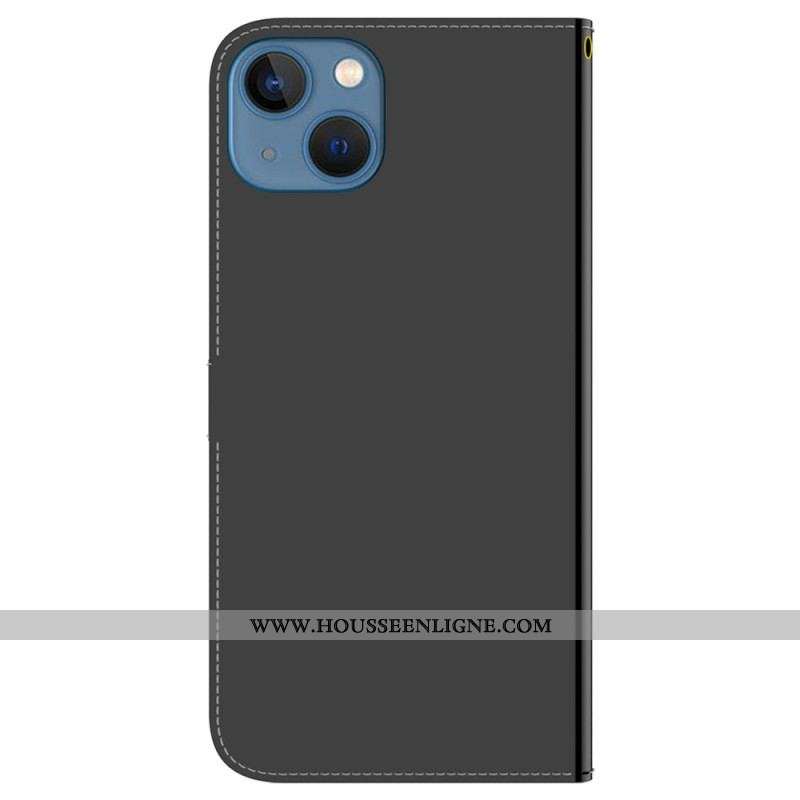 Housse iPhone 14 Simili Cuir Couverture Miroir
