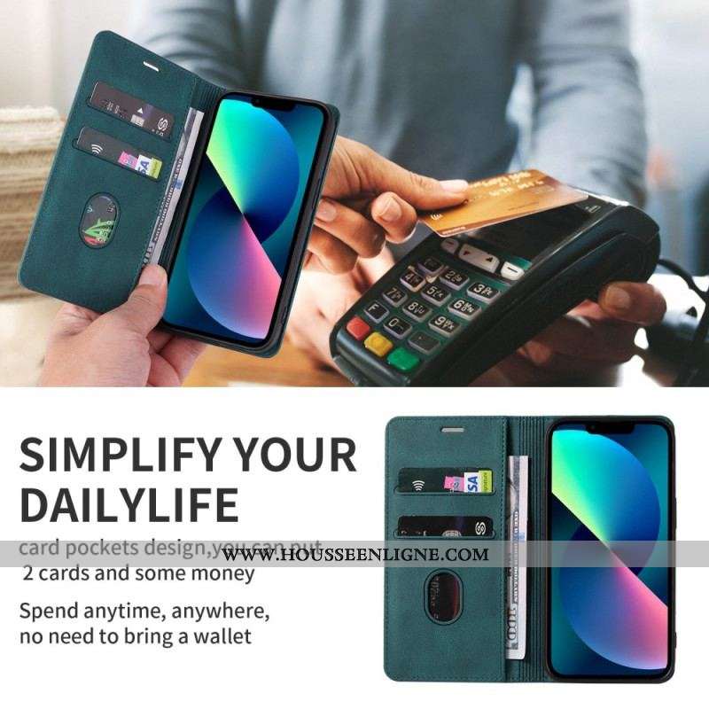 Housse iPhone 14 Simili Cuir avec Sangle Manuelle