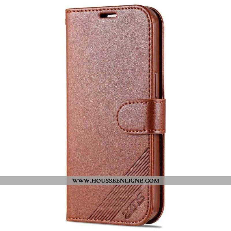 Housse iPhone 14 Style Cuir AZNS
