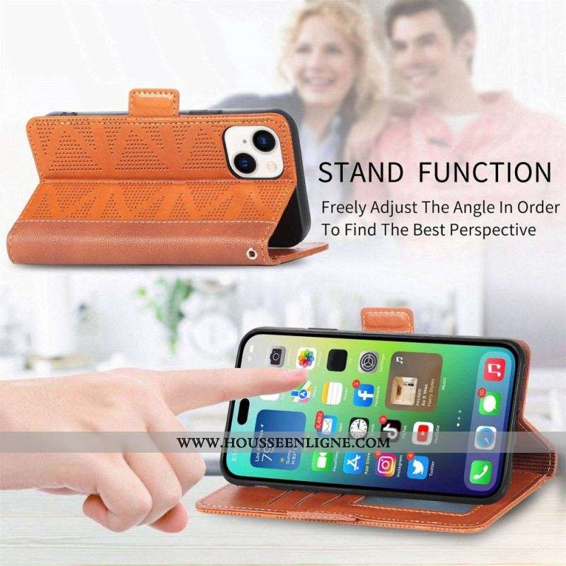Housse iPhone 14 Style Cuir Rétro