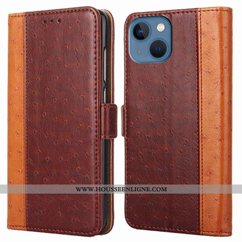 Housse iPhone 14 Texture Peau d'Autruche