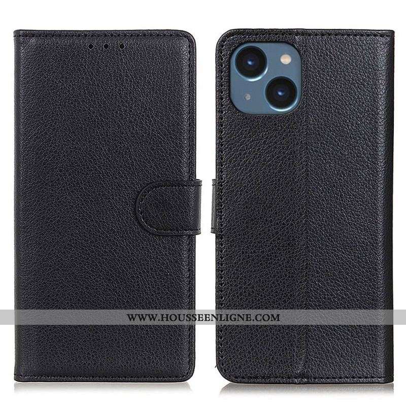 Housse iPhone 14 Traditionnellement Litchi