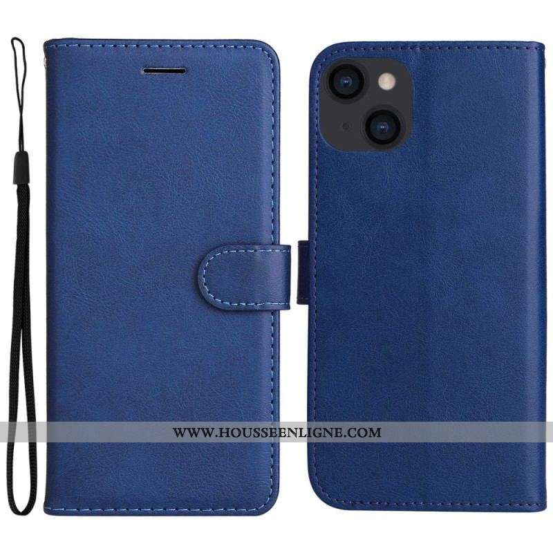 Housse iPhone 14 Unie à Lanière