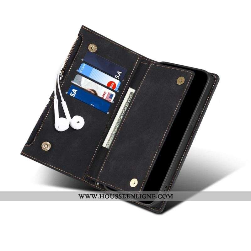 Housse iPhone 14 avec Pochette Fermeture Éclair