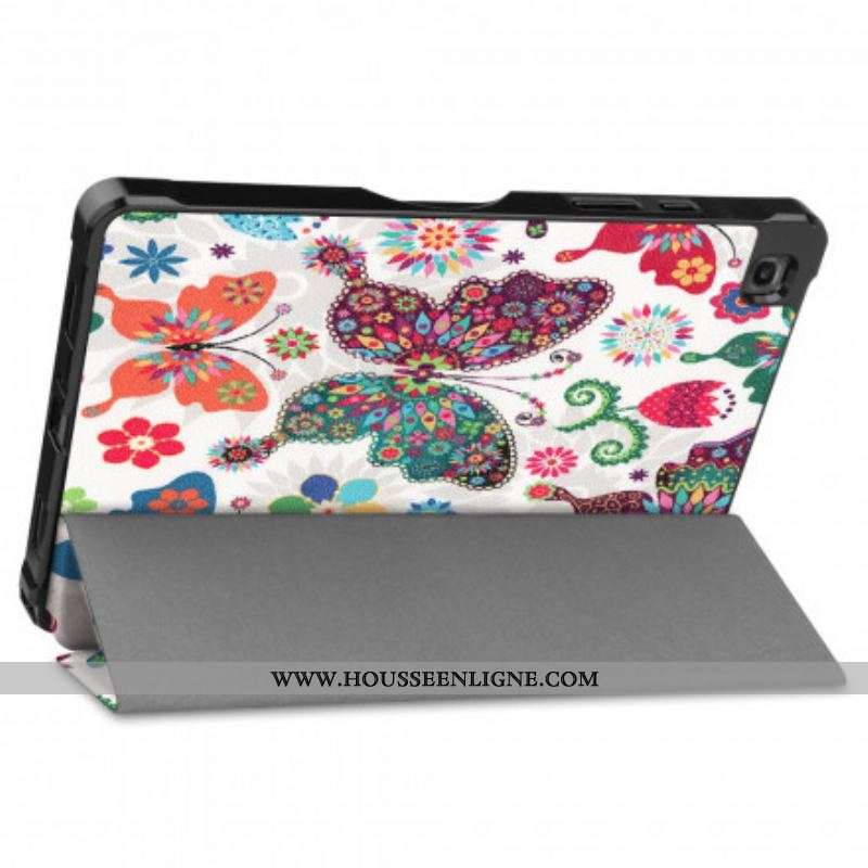 Smart Case Samsung Galaxy Tab A7 (2020) Renforcée Papillons et Fleurs