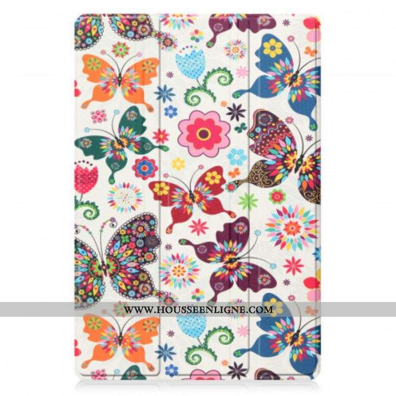 Smart Case Samsung Galaxy Tab A8 (2021) Renforcée Papillons et Fleurs