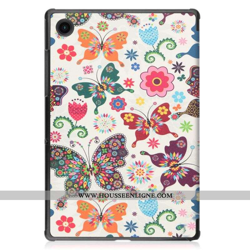 Smart Case Samsung Galaxy Tab A8 (2021) Renforcée Papillons et Fleurs