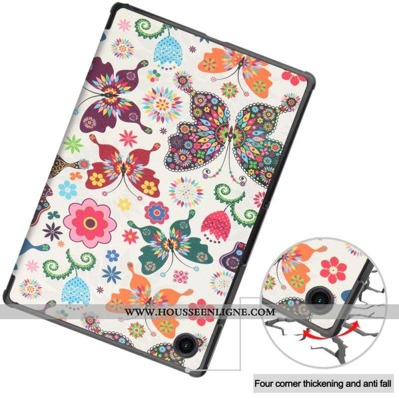 Smart Case Samsung Galaxy Tab A8 (2021) Renforcée Papillons et Fleurs