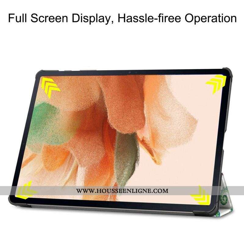 Smart Case Samsung Galaxy Tab S7 FE Porte-Stylet Fleurs Vintages