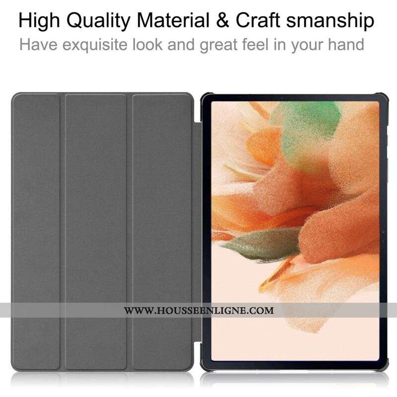 Smart Case Samsung Galaxy Tab S7 FE Porte-Stylet Fleurs Vintages