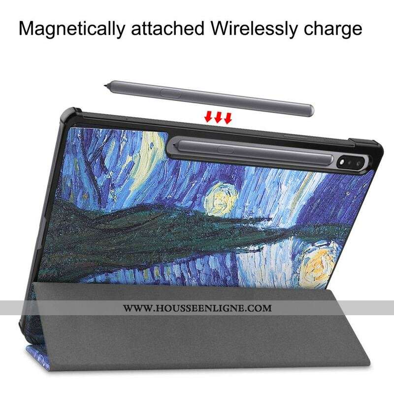 Smart Case Samsung Galaxy Tab S7 FE Porte-Stylet Nuit Étoilée
