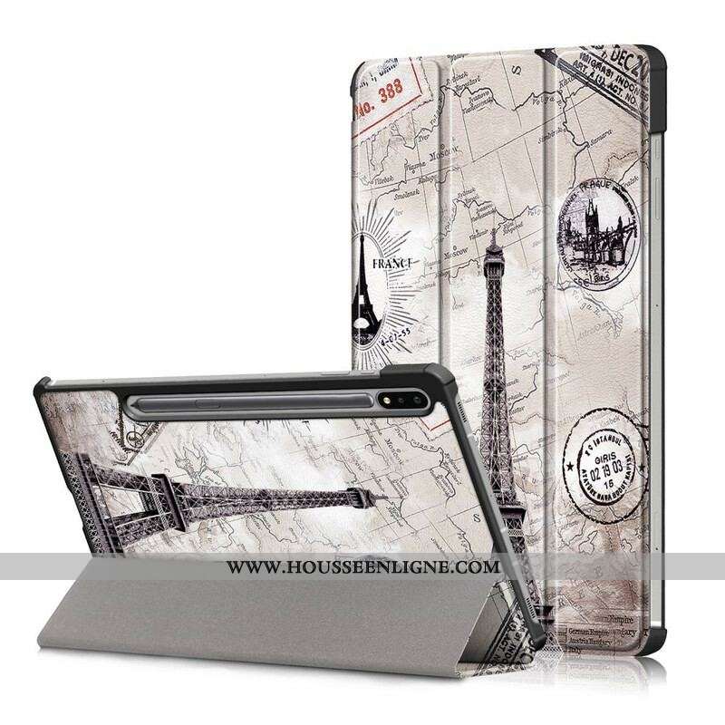 Smart Case Samsung Galaxy Tab S7 FE Renforcée Tour Eiffel